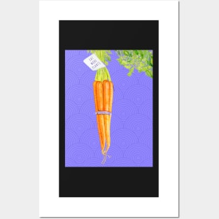 EAT MORE PLANTS - CARROTS IN WATERCOLOR Posters and Art